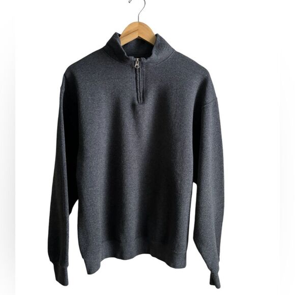 Jerzees Black Heather NuBlend® Fleece Quarter-Zip Pullover Size Large 2 0428 - Picture 1 of 4